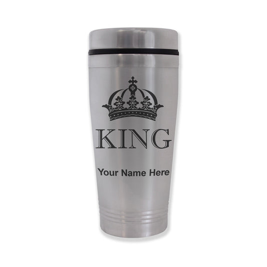 Commuter Travel Mug, King Crown, Personalized Engraving Included