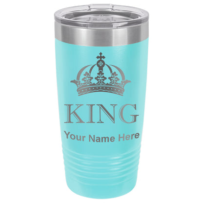 20oz Vacuum Insulated Tumbler Mug, King Crown, Personalized Engraving Included