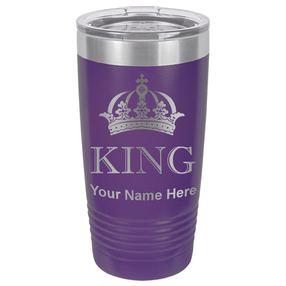 20oz Vacuum Insulated Tumbler Mug, King Crown, Personalized Engraving Included
