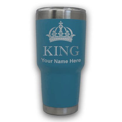 LaserGram 30oz Tumbler Mug, King Crown, Personalized Engraving Included