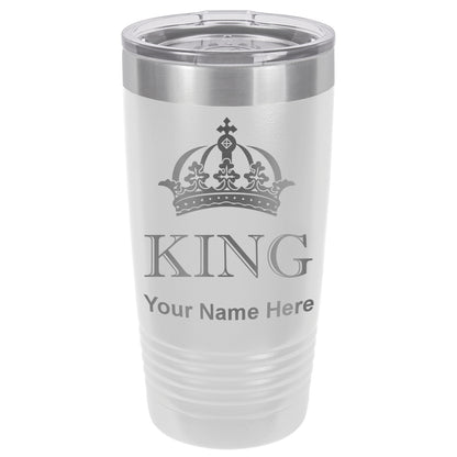 20oz Vacuum Insulated Tumbler Mug, King Crown, Personalized Engraving Included