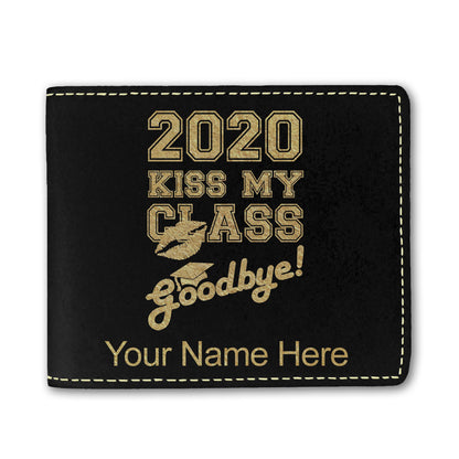 Faux Leather Bi-Fold Wallet, Kiss My Class Goodbye 2020, 2021, 2022, 2023, 2024, 2025, Personalized Engraving Included