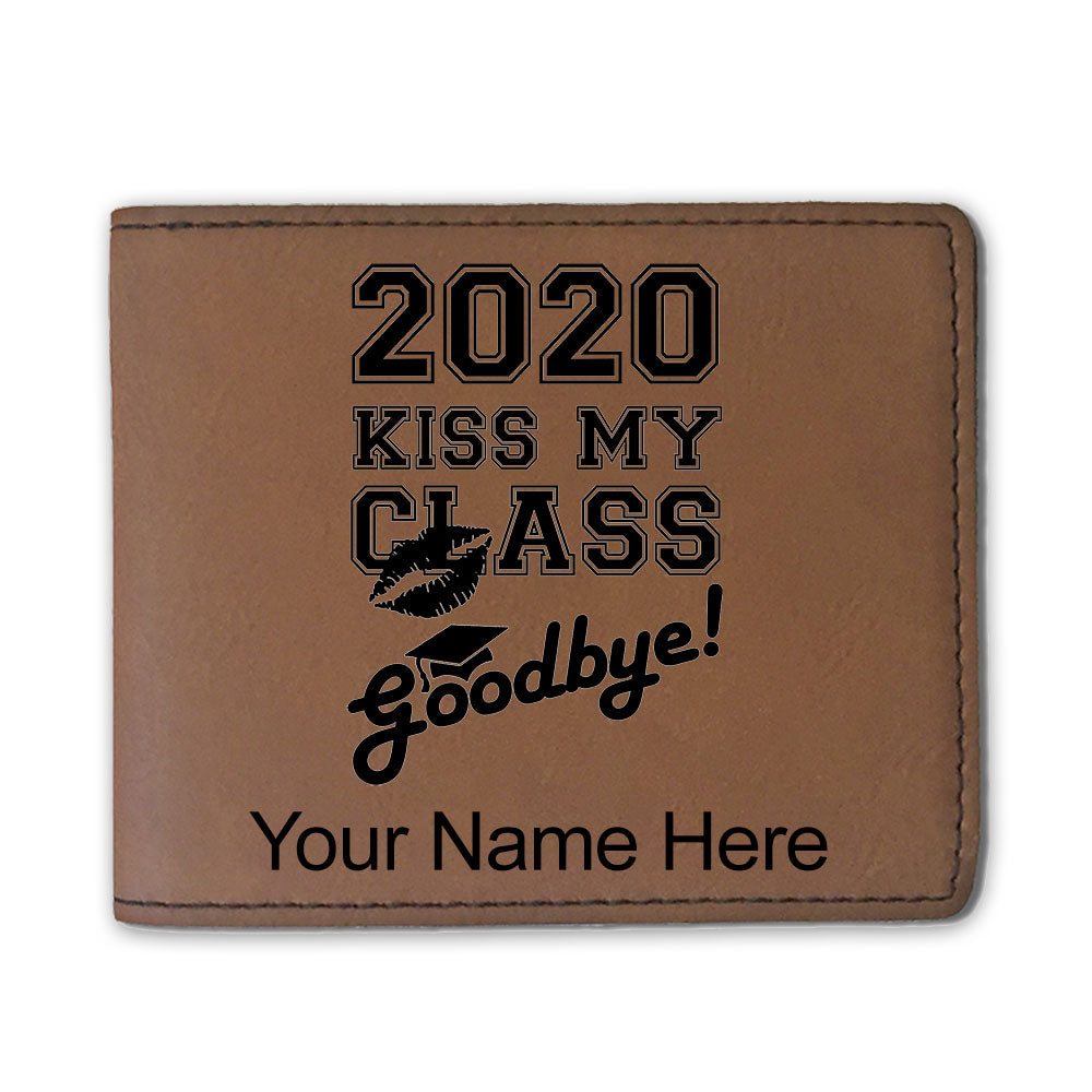 Faux Leather Bi-Fold Wallet, Kiss My Class Goodbye 2020, 2021, 2022, 2023, 2024, 2025, Personalized Engraving Included