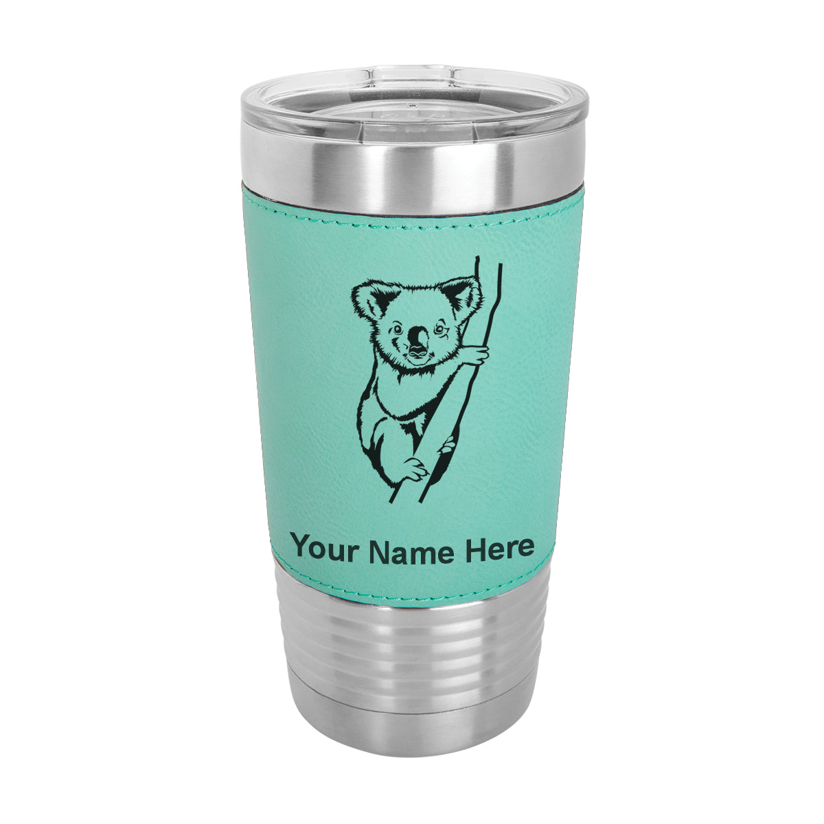 20oz Faux Leather Tumbler Mug, Koala Bear, Personalized Engraving Included - LaserGram Custom Engraved Gifts