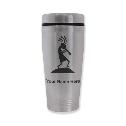 Commuter Travel Mug, Kokopelli, Personalized Engraving Included