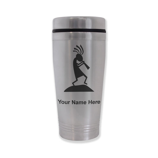Commuter Travel Mug, Kokopelli, Personalized Engraving Included
