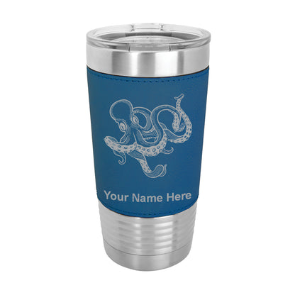20oz Faux Leather Tumbler Mug, Kraken, Personalized Engraving Included - LaserGram Custom Engraved Gifts