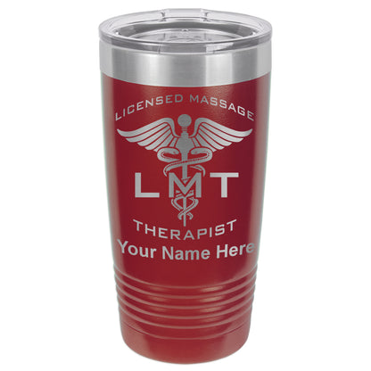 20oz Vacuum Insulated Tumbler Mug, LMT Licensed Massage Therapist, Personalized Engraving Included