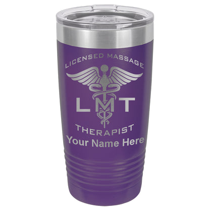20oz Vacuum Insulated Tumbler Mug, LMT Licensed Massage Therapist, Personalized Engraving Included