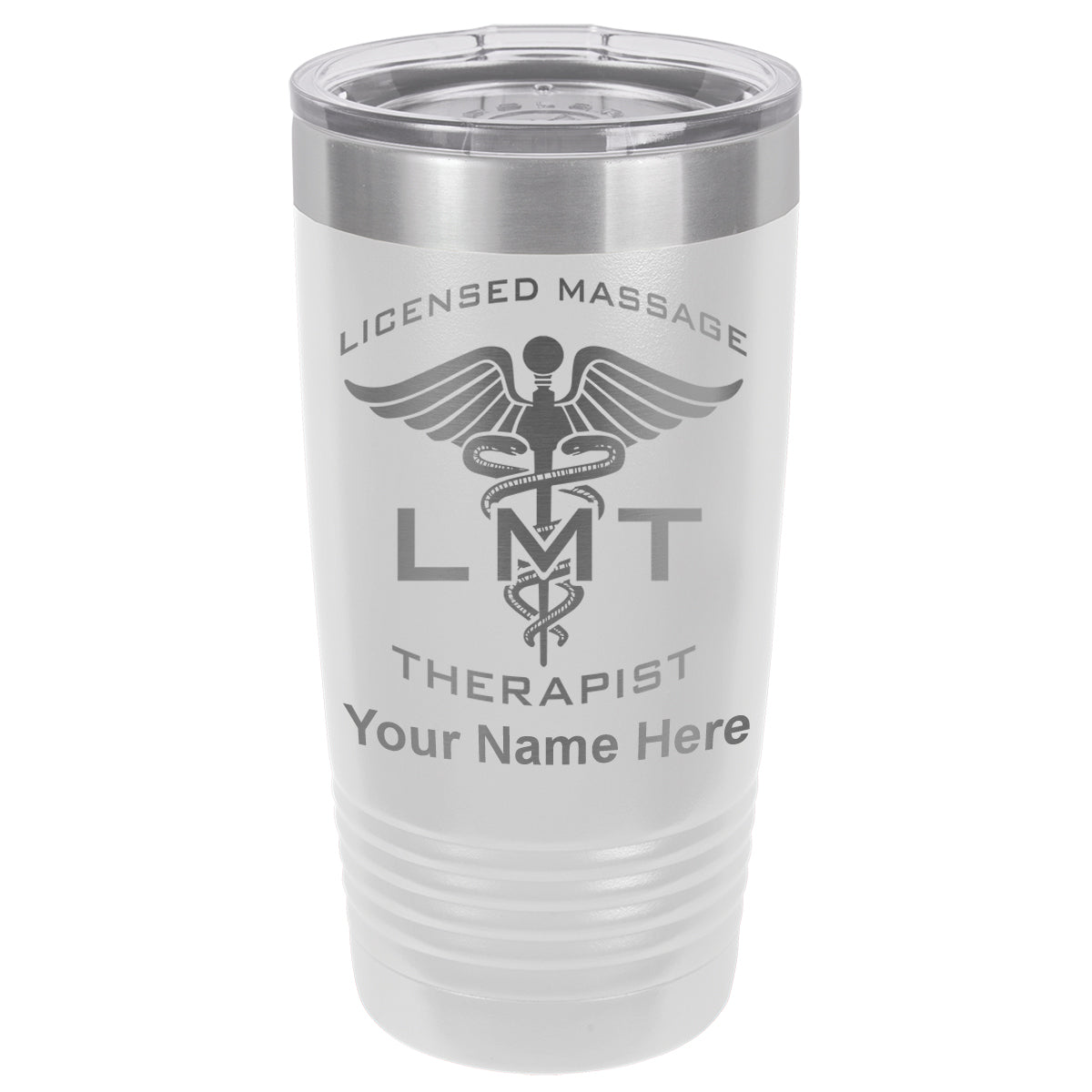 20oz Vacuum Insulated Tumbler Mug, LMT Licensed Massage Therapist, Personalized Engraving Included