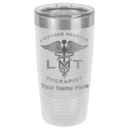 20oz Vacuum Insulated Tumbler Mug, LMT Licensed Massage Therapist, Personalized Engraving Included