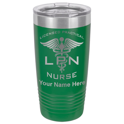 20oz Vacuum Insulated Tumbler Mug, LPN Licensed Practical Nurse, Personalized Engraving Included