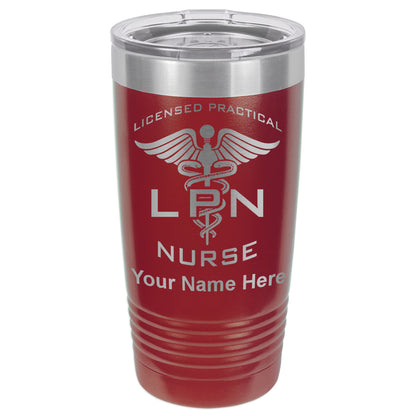 20oz Vacuum Insulated Tumbler Mug, LPN Licensed Practical Nurse, Personalized Engraving Included