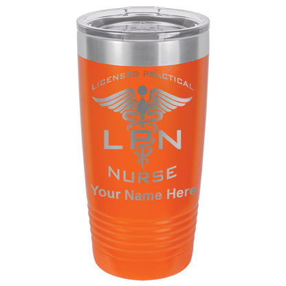 20oz Vacuum Insulated Tumbler Mug, LPN Licensed Practical Nurse, Personalized Engraving Included
