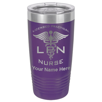 20oz Vacuum Insulated Tumbler Mug, LPN Licensed Practical Nurse, Personalized Engraving Included