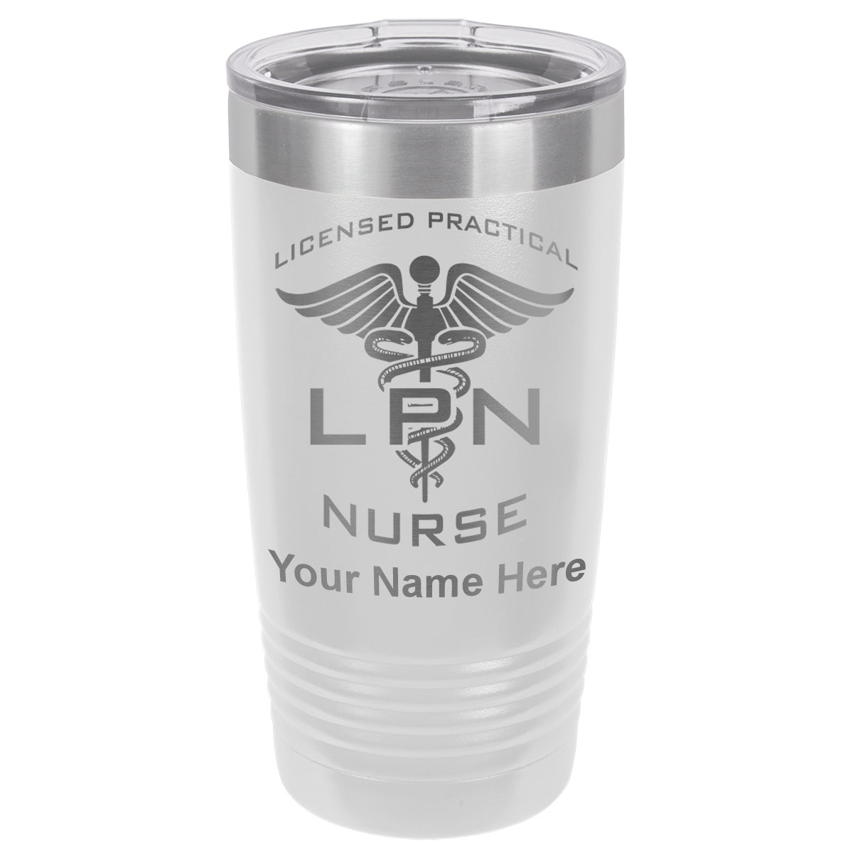 20oz Vacuum Insulated Tumbler Mug, LPN Licensed Practical Nurse, Personalized Engraving Included