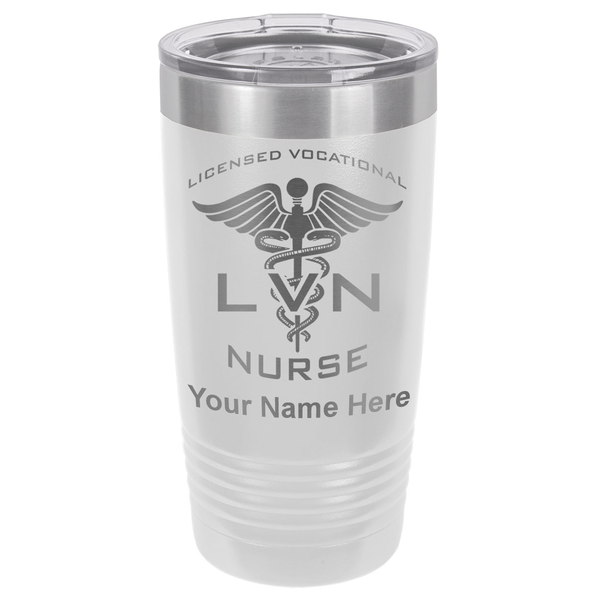 20oz Vacuum Insulated Tumbler Mug, LVN Licensed Vocational Nurse, Personalized Engraving Included