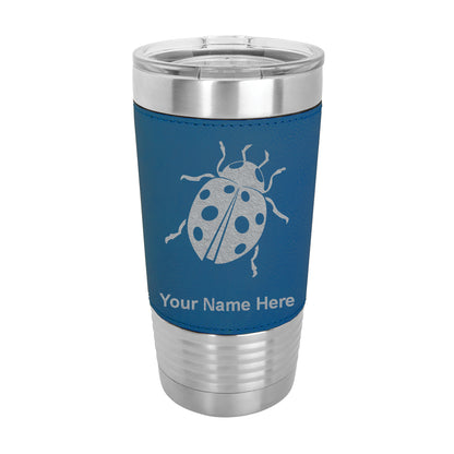 20oz Faux Leather Tumbler Mug, Ladybug, Personalized Engraving Included - LaserGram Custom Engraved Gifts