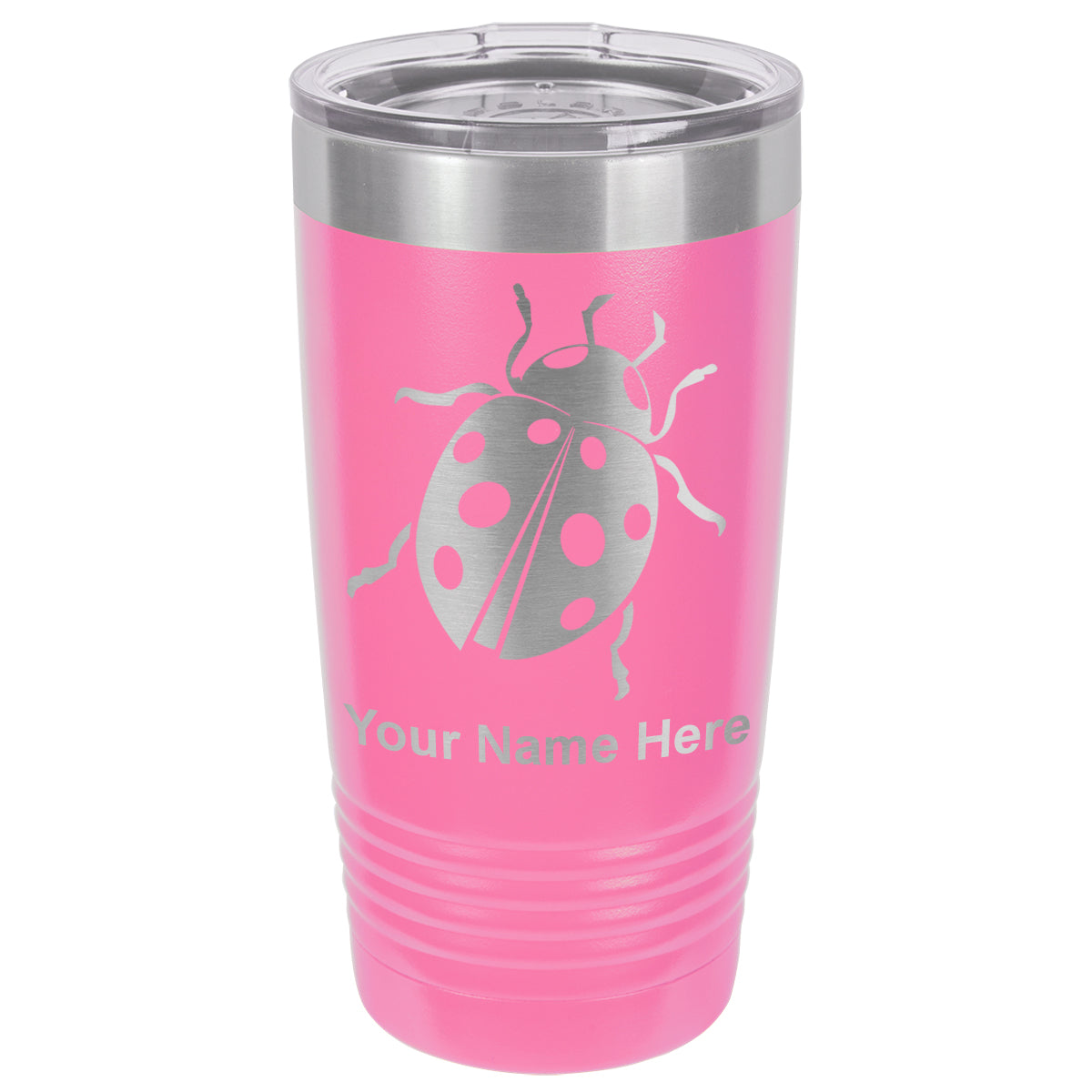20oz Vacuum Insulated Tumbler Mug, Ladybug, Personalized Engraving Included