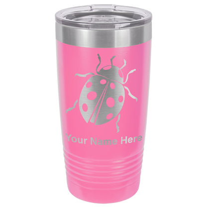 20oz Vacuum Insulated Tumbler Mug, Ladybug, Personalized Engraving Included