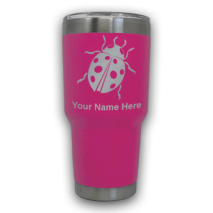 LaserGram 30oz Tumbler Mug, Ladybug, Personalized Engraving Included