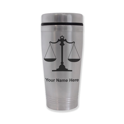 Commuter Travel Mug, Law Scale, Personalized Engraving Included
