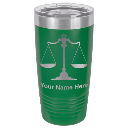 20oz Vacuum Insulated Tumbler Mug, Law Scale, Personalized Engraving Included