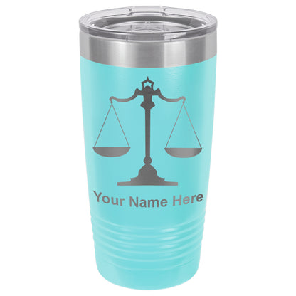 20oz Vacuum Insulated Tumbler Mug, Law Scale, Personalized Engraving Included