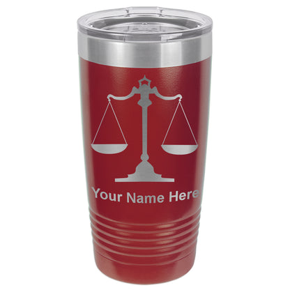 20oz Vacuum Insulated Tumbler Mug, Law Scale, Personalized Engraving Included