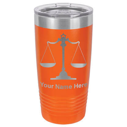 20oz Vacuum Insulated Tumbler Mug, Law Scale, Personalized Engraving Included