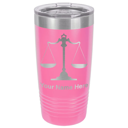 20oz Vacuum Insulated Tumbler Mug, Law Scale, Personalized Engraving Included