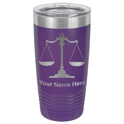 20oz Vacuum Insulated Tumbler Mug, Law Scale, Personalized Engraving Included