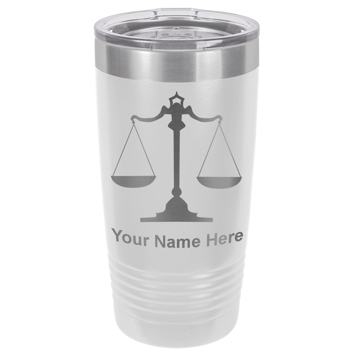 20oz Vacuum Insulated Tumbler Mug, Law Scale, Personalized Engraving Included