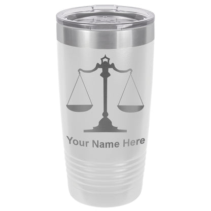20oz Vacuum Insulated Tumbler Mug, Law Scale, Personalized Engraving Included