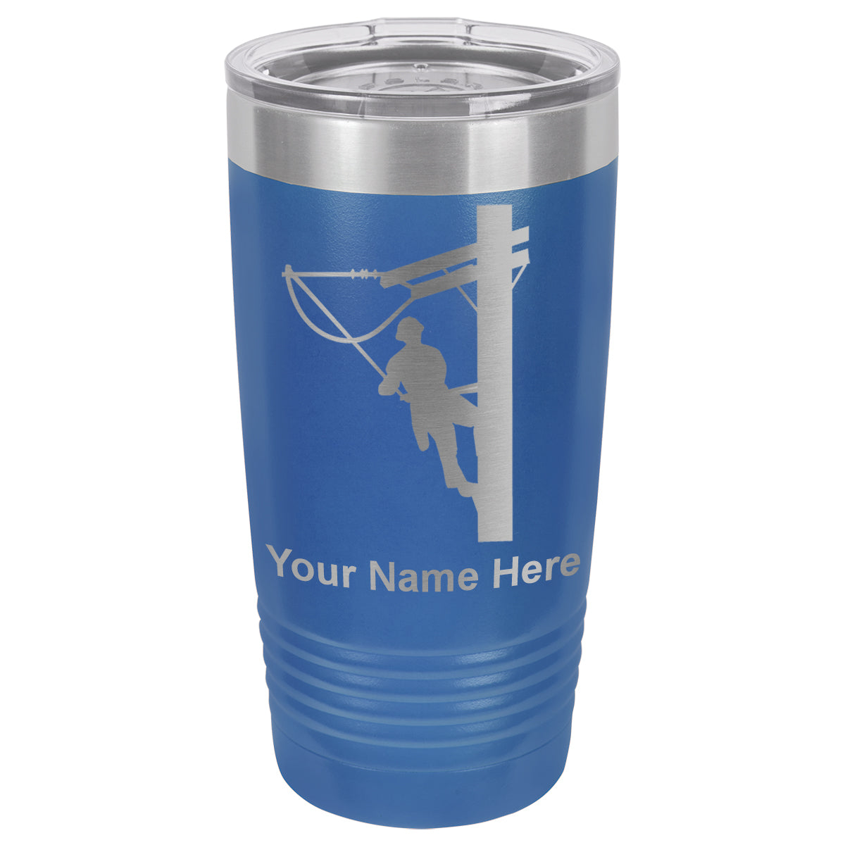 20oz Vacuum Insulated Tumbler Mug, Lineman, Personalized Engraving Included
