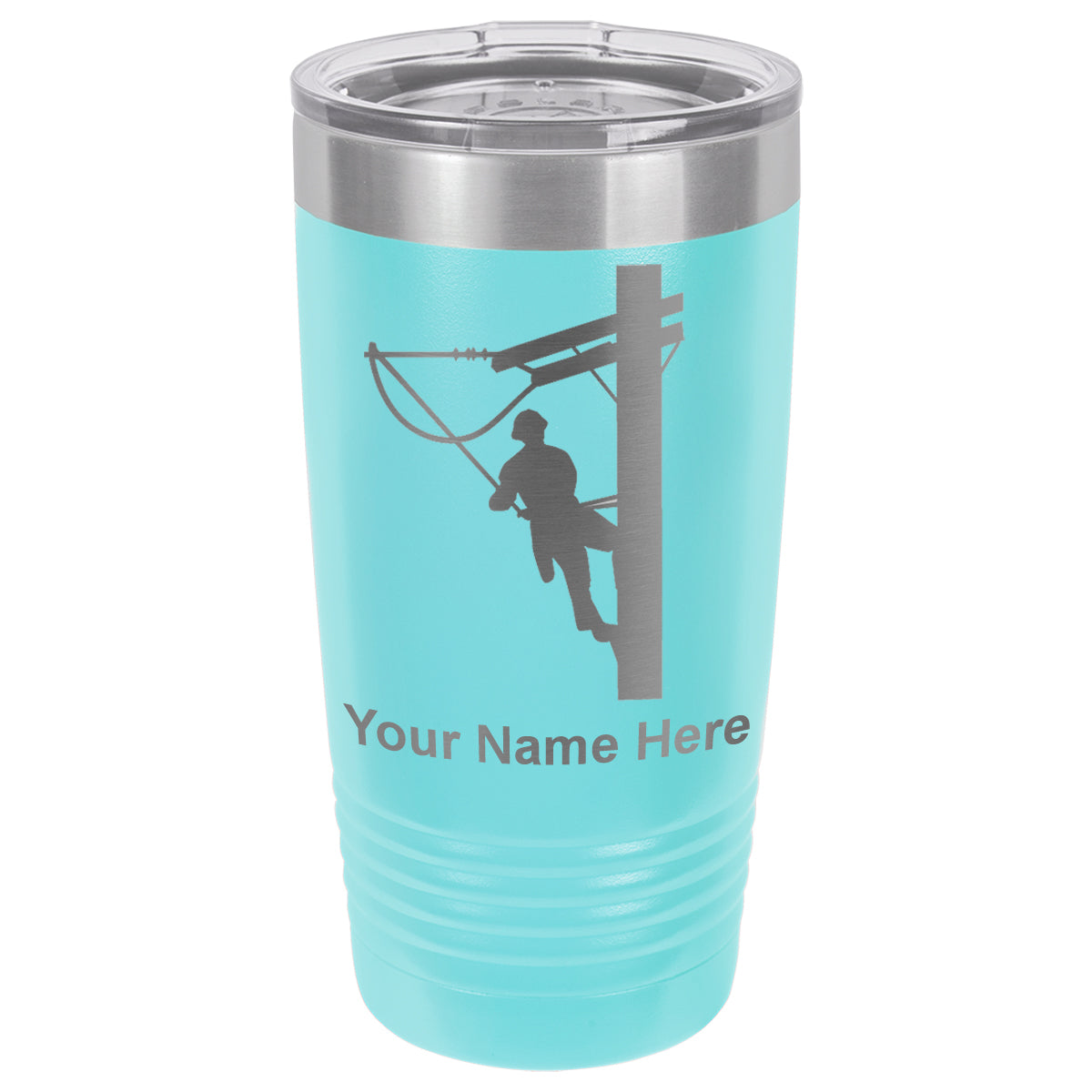 20oz Vacuum Insulated Tumbler Mug, Lineman, Personalized Engraving Included