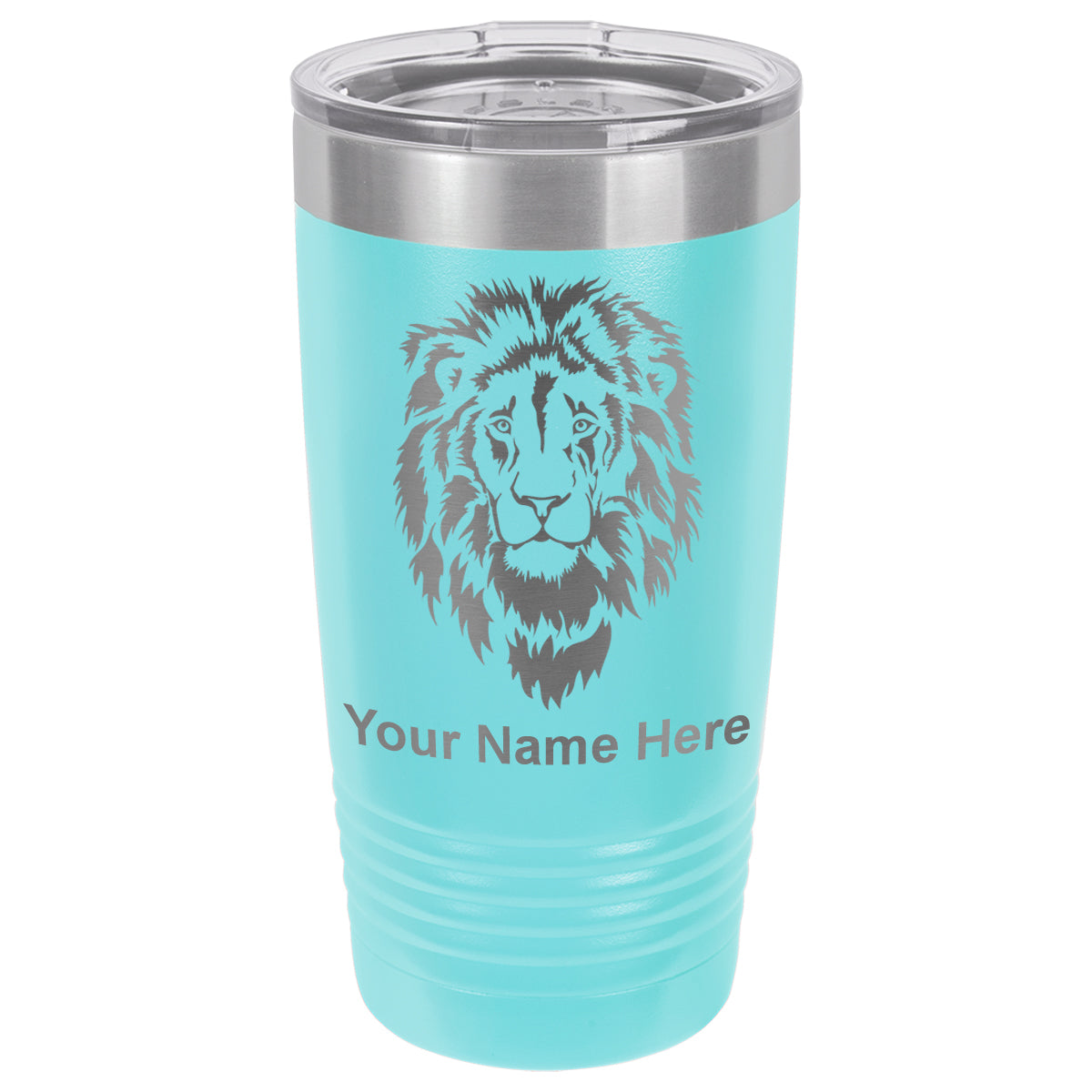 20oz Vacuum Insulated Tumbler Mug, Lion Head, Personalized Engraving Included