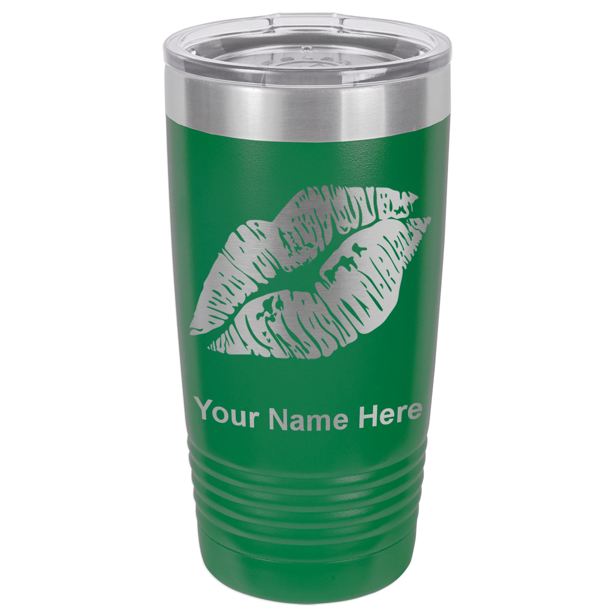 20oz Vacuum Insulated Tumbler Mug, Lipstick Kiss, Personalized Engraving Included