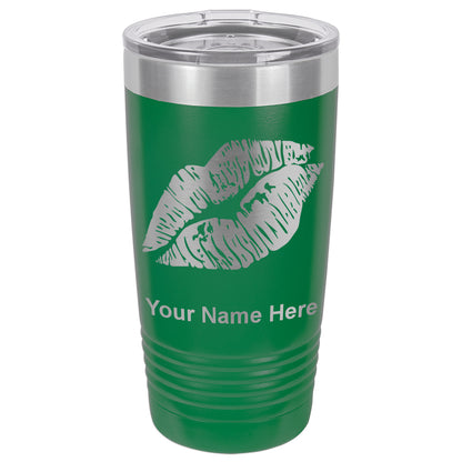 20oz Vacuum Insulated Tumbler Mug, Lipstick Kiss, Personalized Engraving Included