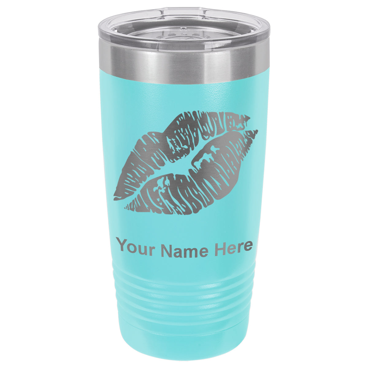 20oz Vacuum Insulated Tumbler Mug, Lipstick Kiss, Personalized Engraving Included