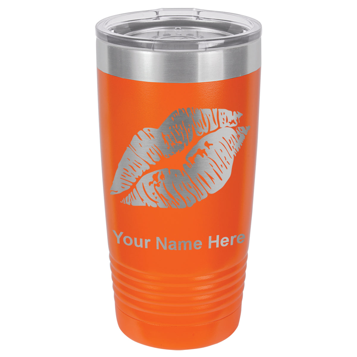 20oz Vacuum Insulated Tumbler Mug, Lipstick Kiss, Personalized Engraving Included