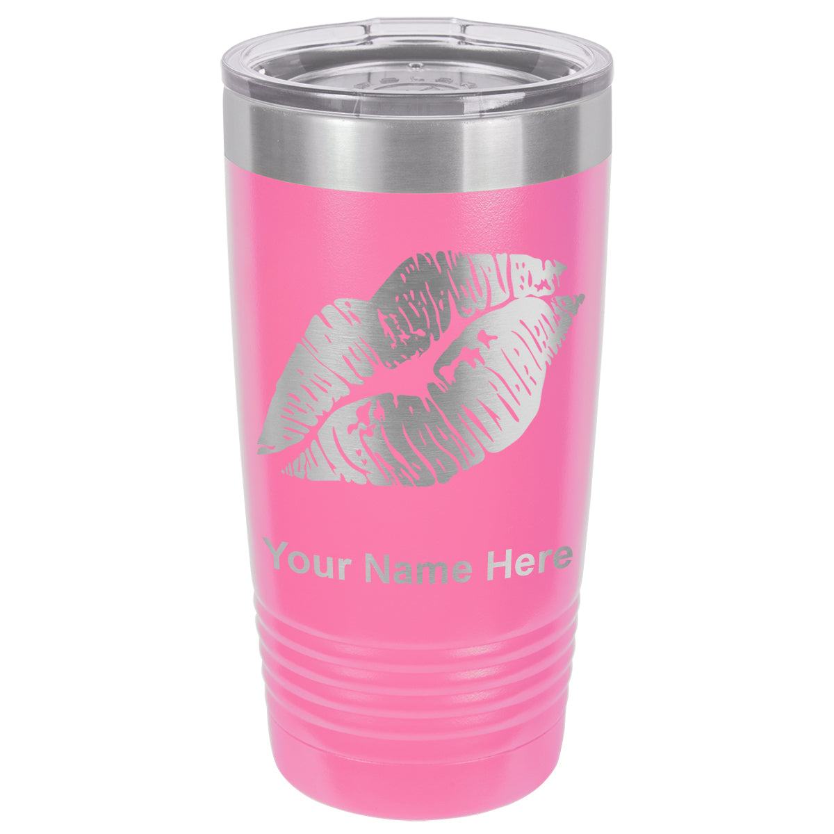 20oz Vacuum Insulated Tumbler Mug, Lipstick Kiss, Personalized Engraving Included