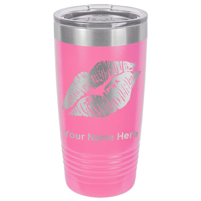 20oz Vacuum Insulated Tumbler Mug, Lipstick Kiss, Personalized Engraving Included