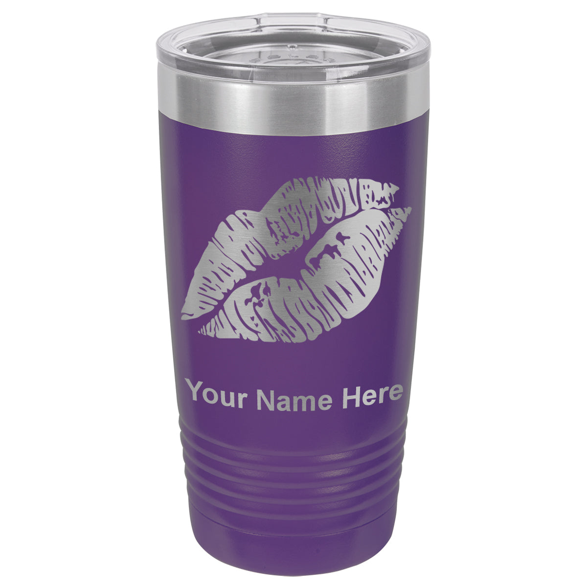 20oz Vacuum Insulated Tumbler Mug, Lipstick Kiss, Personalized Engraving Included