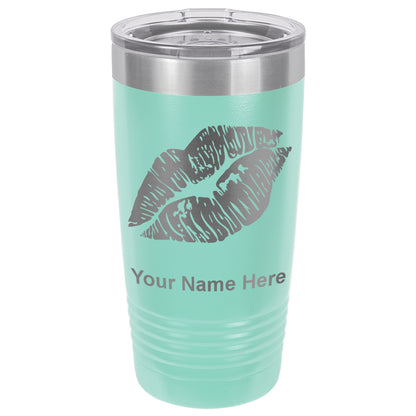20oz Vacuum Insulated Tumbler Mug, Lipstick Kiss, Personalized Engraving Included