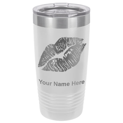 20oz Vacuum Insulated Tumbler Mug, Lipstick Kiss, Personalized Engraving Included