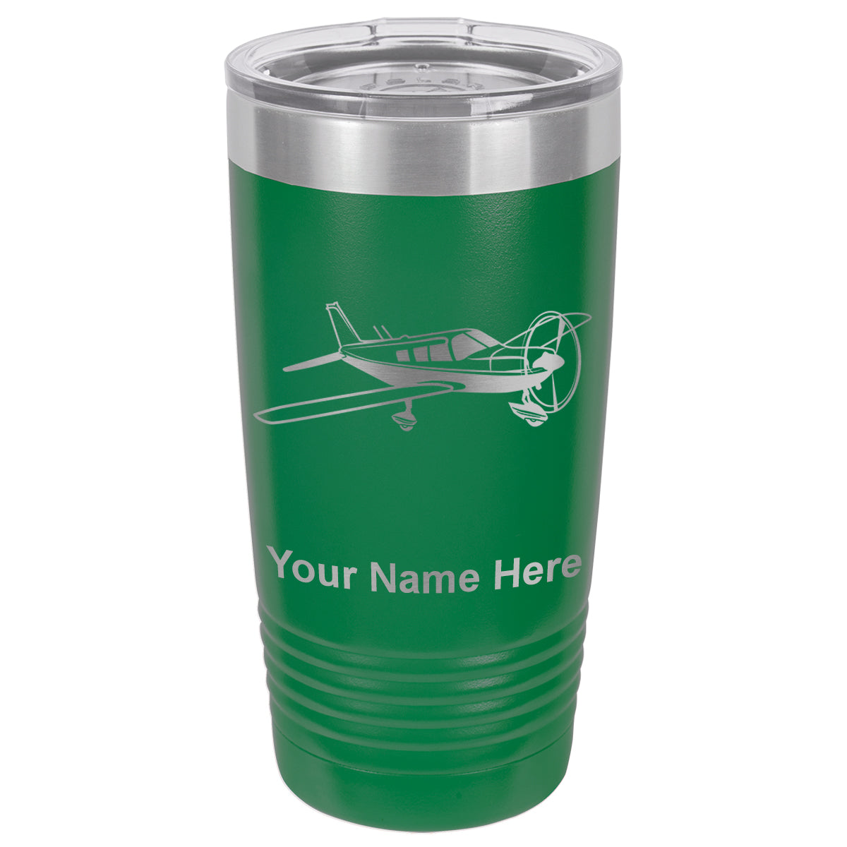 20oz Vacuum Insulated Tumbler Mug, Low Wing Airplane, Personalized Engraving Included