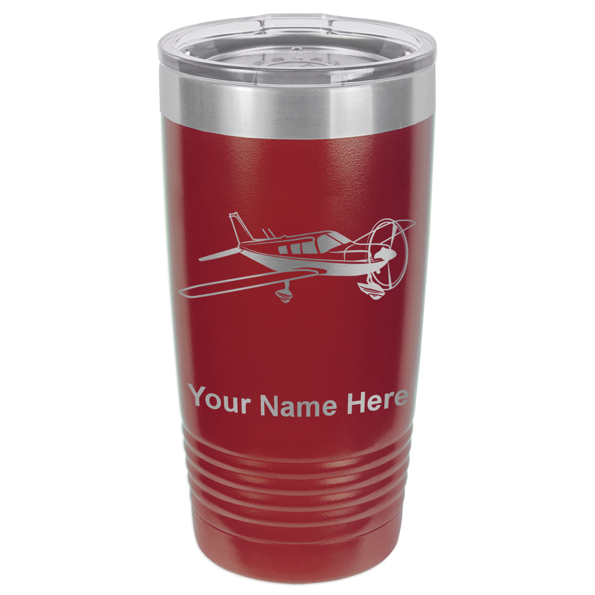 20oz Vacuum Insulated Tumbler Mug, Low Wing Airplane, Personalized Engraving Included