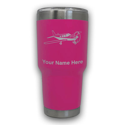 LaserGram 30oz Tumbler Mug, Low Wing Airplane, Personalized Engraving Included