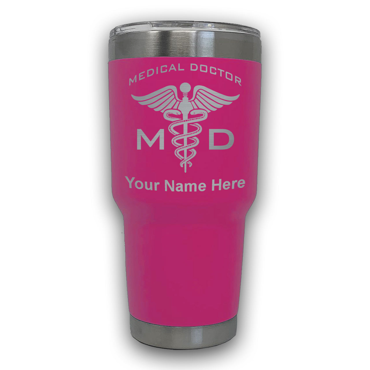 LaserGram 30oz Tumbler Mug, MD Medical Doctor, Personalized Engraving Included